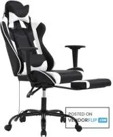 HCY High Back Gaming Chair Ergonomic Racing Style Gaming Chair with Footrest, Headrest and Lumbar Su