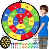 29-Inch Kids Dart Board Set | Double-Sided Dart Board with 12 Sticky Balls & 6 Darts | Indoor &a